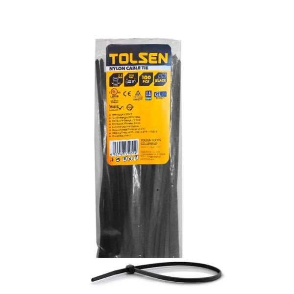 AMARRAS PLASTICAS (NYLON) TOLSEN NEG. 2.5*200MM