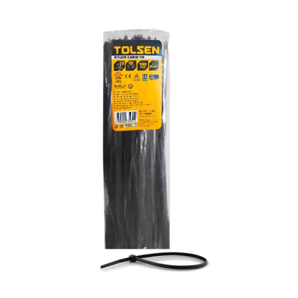 AMARRAS PLASTICAS (NYLON) TOLSEN NEG. 3.6*300MM