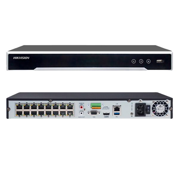NVR 16 CANALES POE 4K  8MP 2 HHDD HIKVISION