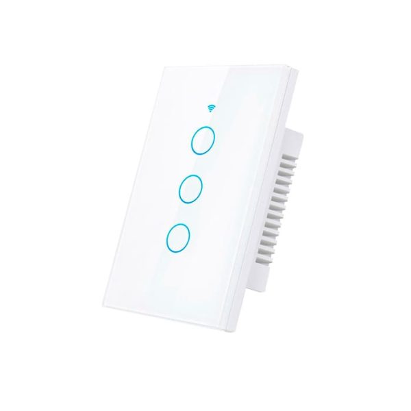 SWITCH DE L UZ TACTIL  SMART 3 CANALES WIFI TECLAM