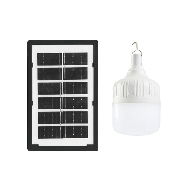 FOCO 100W +  PANEL SOLAR DE 6500-7000K 1) BOMBILLA DE LED SOLAR PORTATIL 50W 6500K